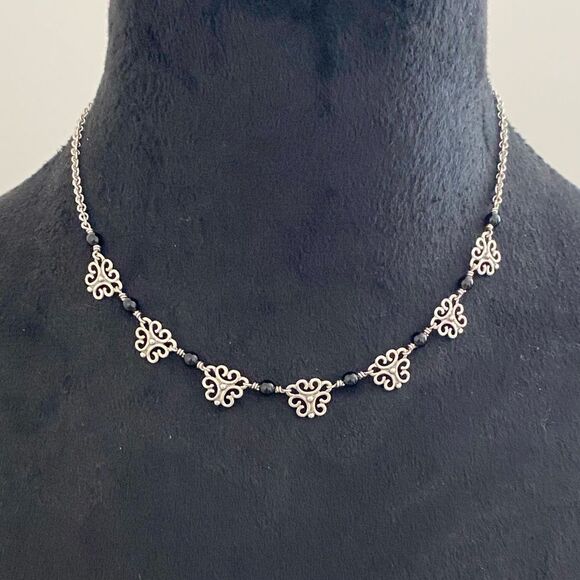 James Avery Retired Onyx Scrolled Necklace - Picture 3 of 4